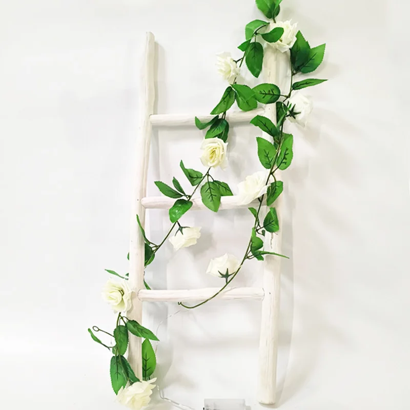 สีชมพูประดิษฐ์ Rose Vine 20 ไฟ LED String ฤดูใบไม้ผลิฤดูร้อนแขวน Vines สําหรับงานแต่งงาน Garden Home Table decor