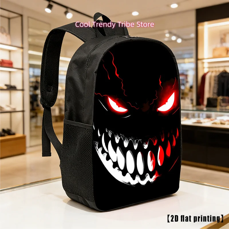 A Creature Featuring Crimson Eyes And Bright White Teeth, This Unisex Backpack Is Lightweight And Spacious, Equipped with Adjust