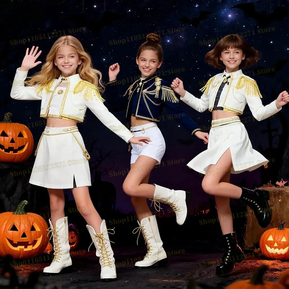 

Hot Kid Girls K-Pop Rumi Zoey Mira Cosplay Costume Demon Hunters Match Singer Performance Outfits Adult Child Halloween Uniform