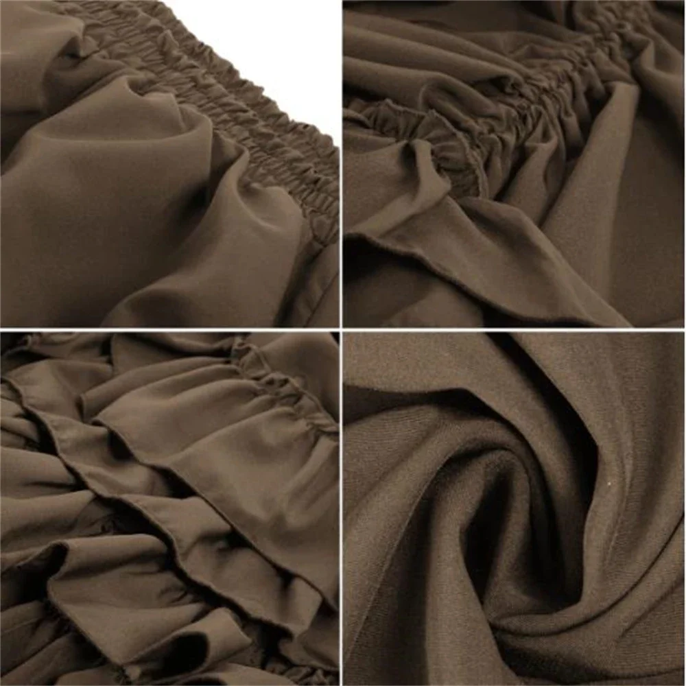 Pop Women Skirt Retro Ruffle Solid Adjustable High Low Skirt Elastic Waist Gothic Skirts Party Club Renaissance Steampunk Skirt