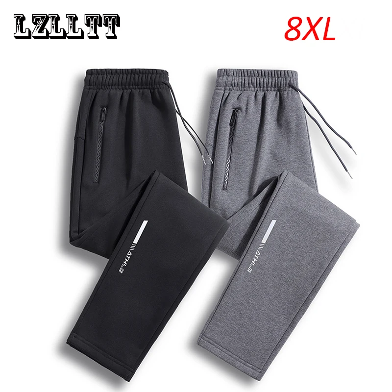 Frühling Herbst Männer Solide Jogginghose Jogger Hosen Herren Kordelzug Baumwolle Casual Hosen Outer Sport Trainingsanzug Männlichen Plus Größe 8XL