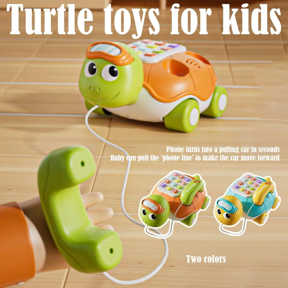 Musical Turtle Crawling baby Toys Interactive Baby Phone Toy with Piano Music Lights Toddlers for Baby Toddler Activity Bus Toys