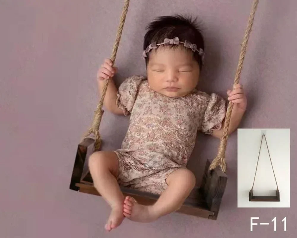 New baby photography swing full moon photo props studio 100 days photo theme flower rope swing