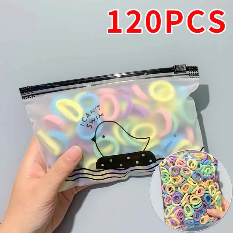 120Pcs Colorful Mini Hair Ties + Zipper Bag, Non-Slip and Won'T Pull Hair, 1.98cm Ultra-Thin Ponytail Clips, Perfect for Friendship Gatherings/Birthday Parties, Great Item for Styling and Beauty, Birthday Gift | Independence Day | Labor Day | Thanksgiving Day | The Perfect Gift for Christmas and 11 Other Major Holidays.