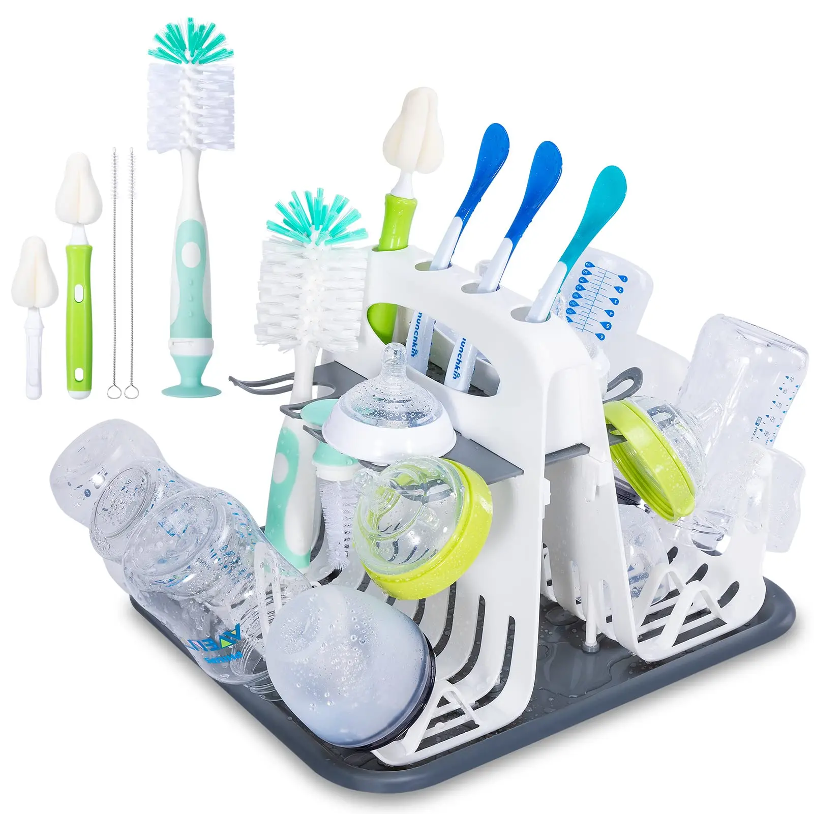 Baby Bottle Drying Rack Portable Cleaning Dryer Baby Bottle Dryer Holder for Feeding Bottles Accessories Drain Tray Water Cup