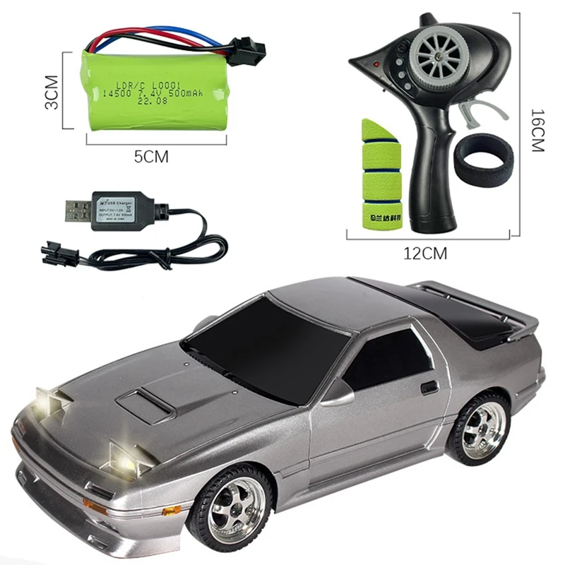 Für ldrc ld1802 2,4 rc drift auto g rc auto mit led lichter wiederauf ladbarer drift rennwagen silber rc autoteile