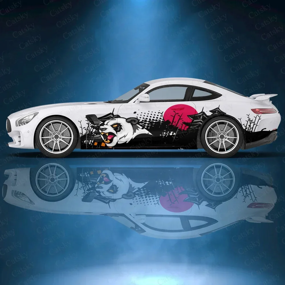 

Виниловые наклейки с изображением свирепы и панды, солнца, автомобиля, самоклеящаяся наклейка из ПВХ, подходит для грузовиков, внедорожников, украшения, автоаксессуары, подарок