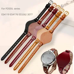 8mm Leather Watch Strap for Fossil ES3060 ES3565 ES2830 3077 3262 3060 4176 4119 Soft Cowhide Women ​Small Band Bracelet