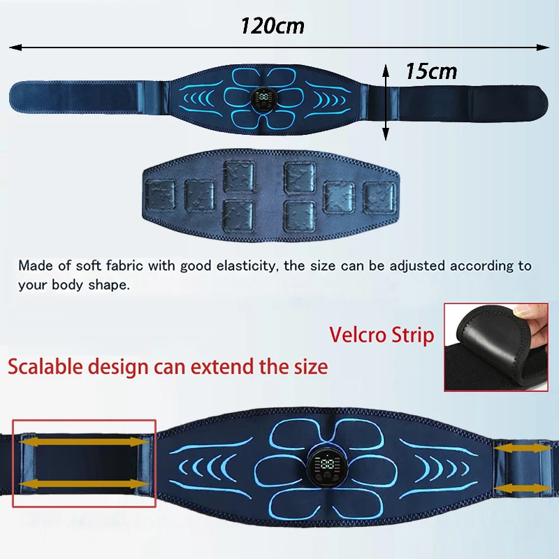 Smart Waist Muscle Toner Abdominal Toning Belt Body Massager Abs Trainer Muscle Training Workout Home Gym Fitness Equipment - Image 4