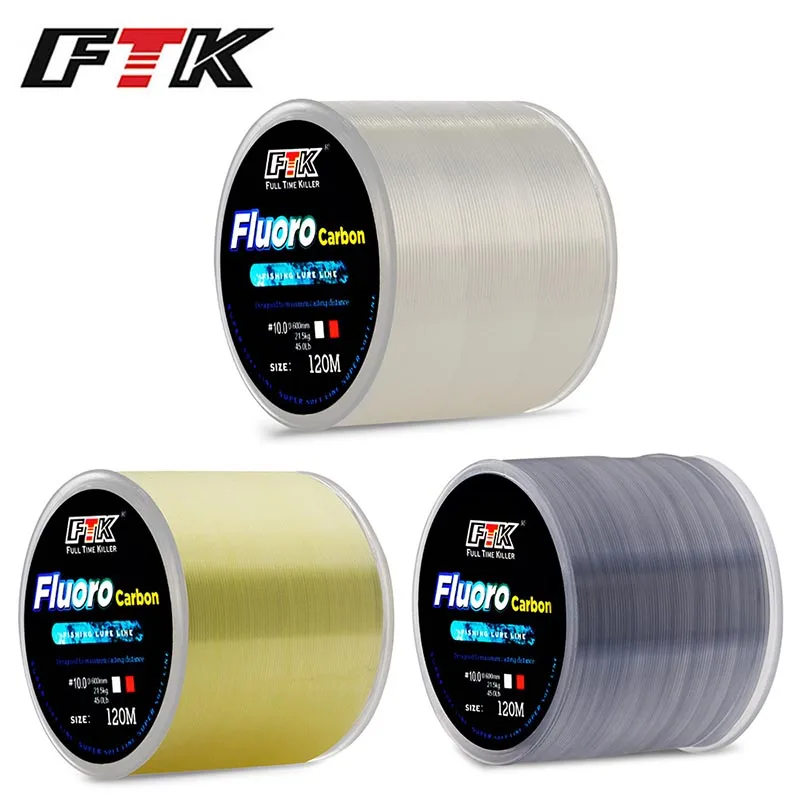 120 m Unsichtbare Angelschnur Speckle Fluorkohlenstoffbeschichtung Nylonschnur 4,13 LB-45LB Superstarker gefleckter Schnurdraht für Karpfenangeln