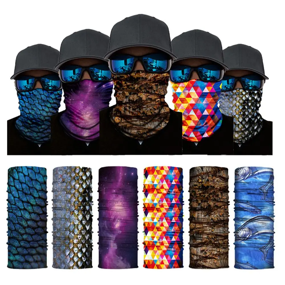 Sports Men Face Shield Headband Headwear Magic Scarf Fishing Tube Head Scarf Cycling Face Mask Mask Bandana Seamless Bandana