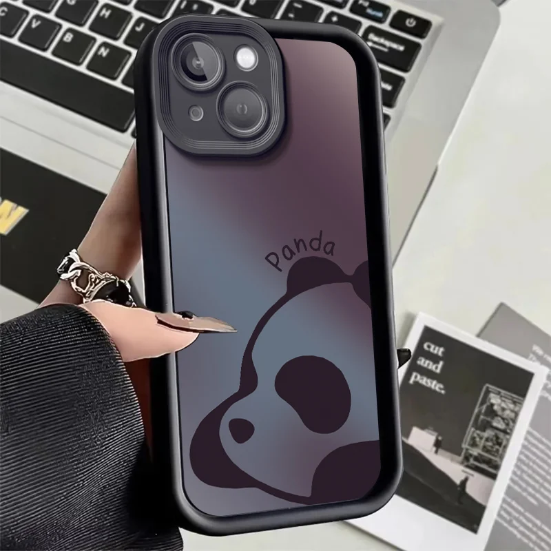 Sky ladder painted colorful panda phone case For iPhone 11 12 13 14 15 pro max