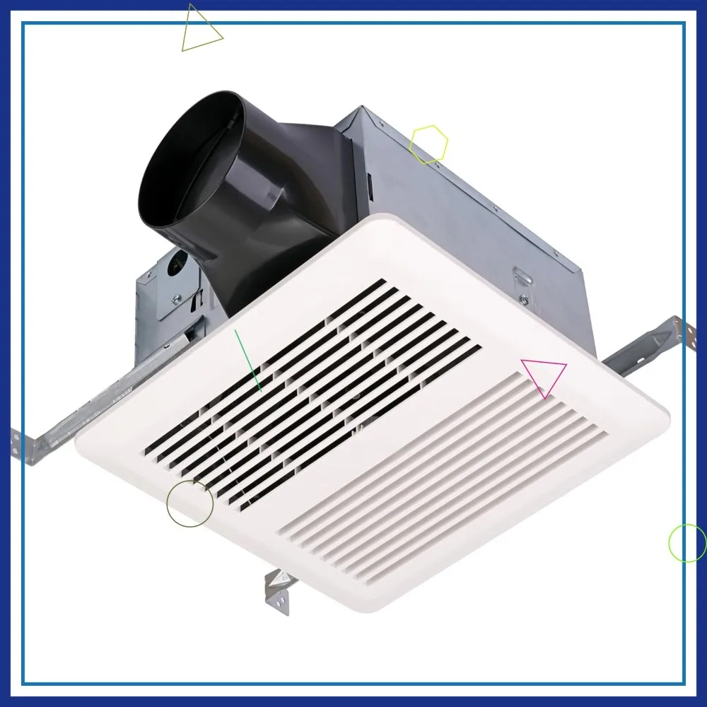 Ventilador de Extracción para Baño de 100 CFM y 0.8 Sone, con Certificación Energy Star, No Requiere Acceso al Ático