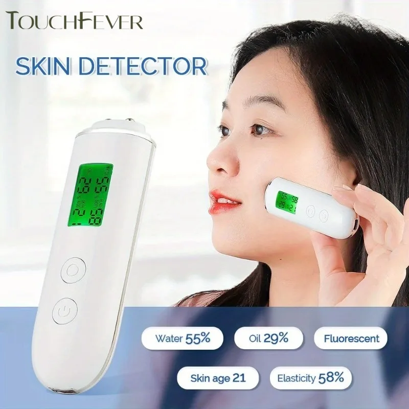 

Digital Skin Moisture Tester - LCD Hydration & Oil Detector with Fluorescent Checker for Smart Facial Care Analysis