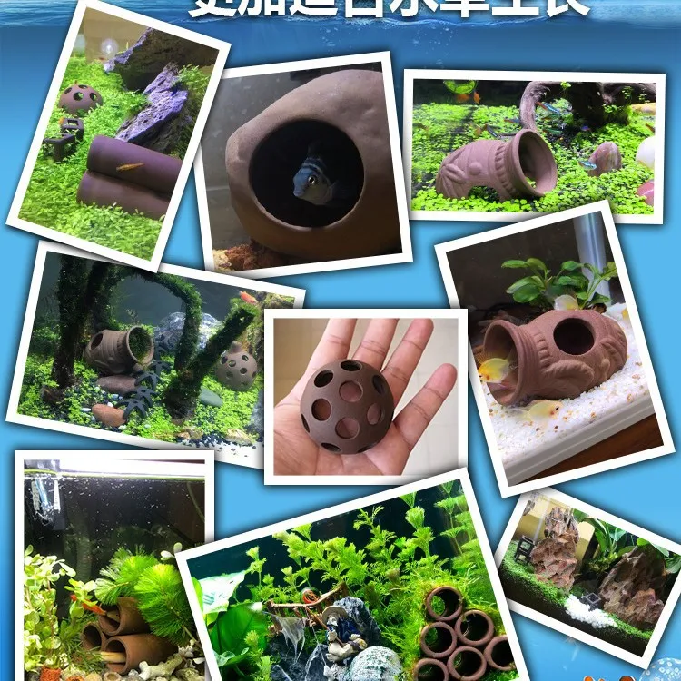 

Shrimp Breeding Cave,Ceramic Hiding Shelter for Crystal Red Cherry Shrimp,Cichlid Fish&Baby Fry,Natural Clay Aquarium Decoration