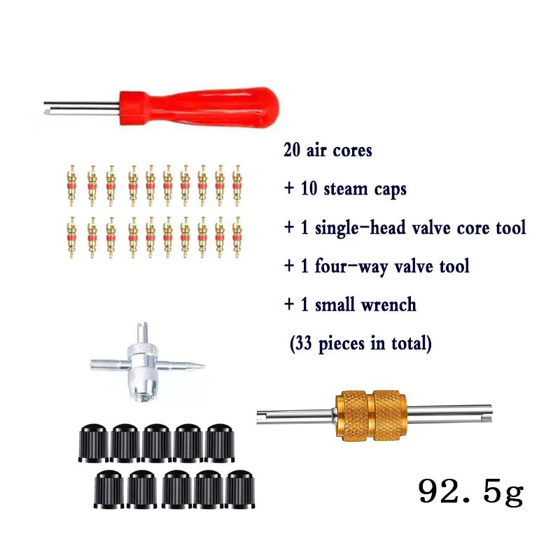 33PC Tire Valve Tool Tire Valve Core Valve Core Set Cross-Border Valve Core Screw Core Tool Set Wrench