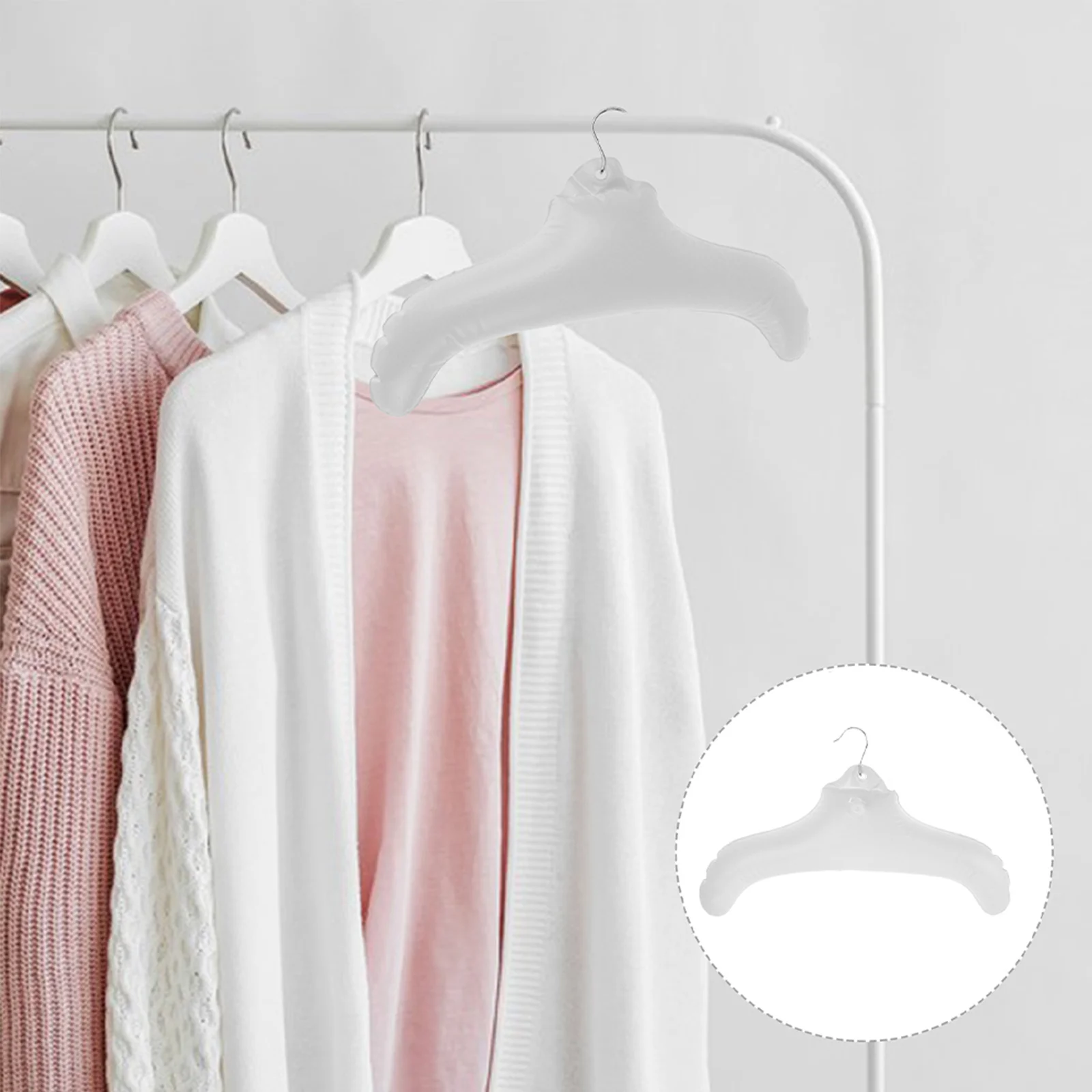 

2pcs Inflatable Hanger Portable Clothes Hanger Space Saving For Travel Home Closet Laundry Drying Rack Hangers