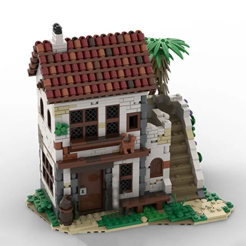 1346 stuks Middeleeuwse Piratenherberg Serie # 2 MOC Aanpasbare Modulaire Bouwblok Educatief Ontwerp Steentjes DIY Montage Speelgoed Cadeau