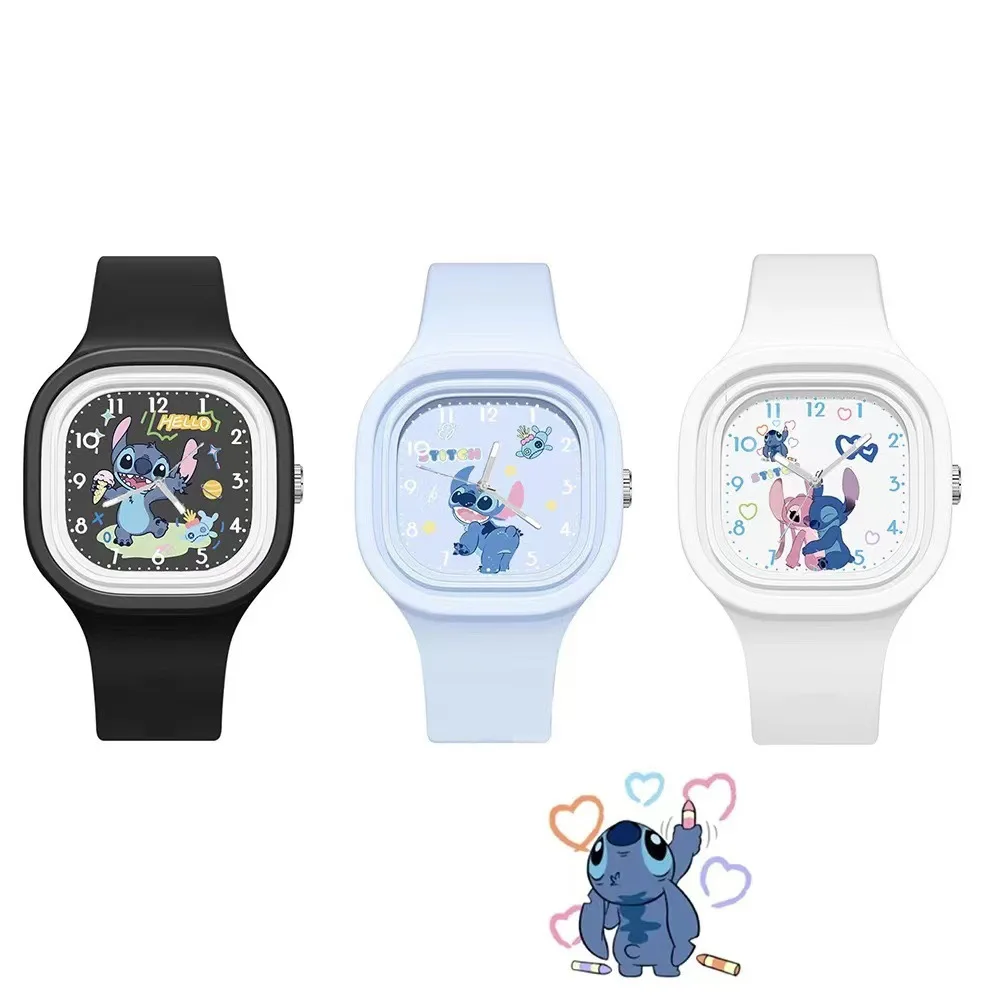 Stitch Silicone Watch Disney Alien Dog Watch Boy Cute Children Watch Couple Accessories Valentine's Day Christmas Birthday Gift