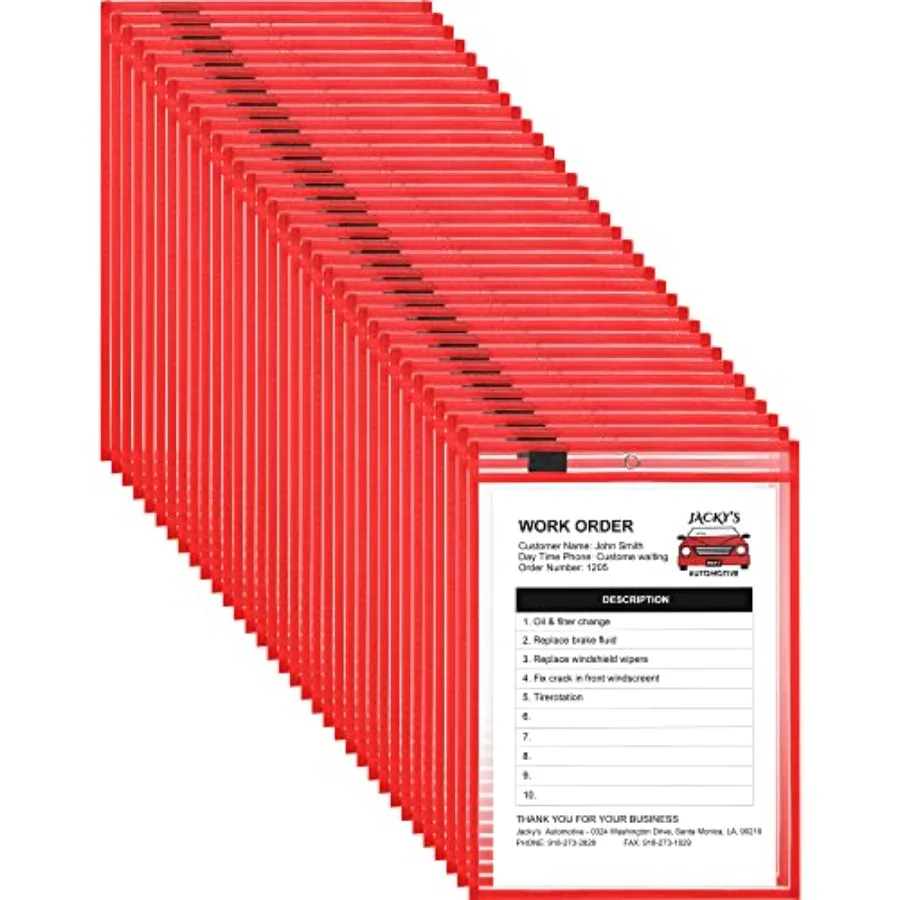 

Dry Erase Pockets Plastic Job Ticket Holders Shop Holder Order Pockets Clear Sleeves Tickets Folders Plastic Sleeves Paper Teac