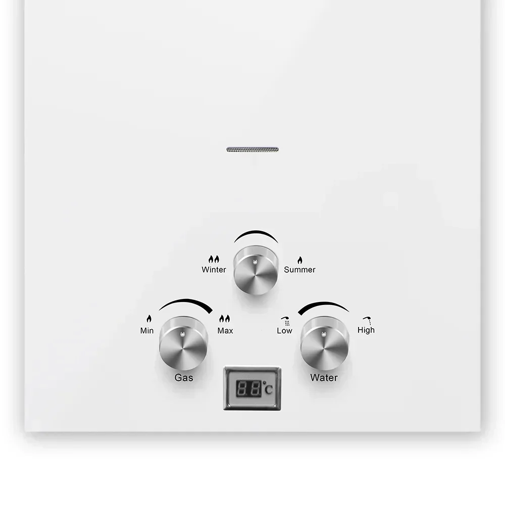 SIHAO 6L 8L 10L 12L 16L 18L Energy-Saving LPG Gas Water Heater Liquefied Petroleum Gas Propane Butane Portable Instant Tankless LED Display Safety Protection Smart Control for Outdoor Home Camping
