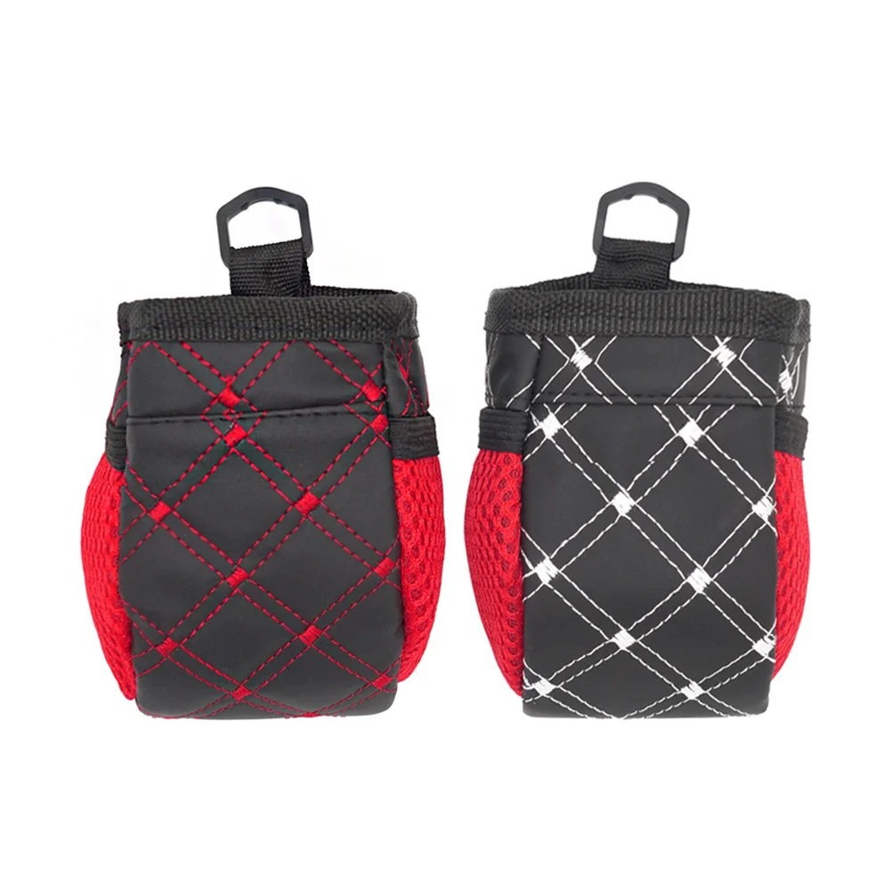 

Durable Car Storage Organizer Mini Pouch Black-Red for Air Outlet Easy Install Mobile Phone Bag White Line 125char