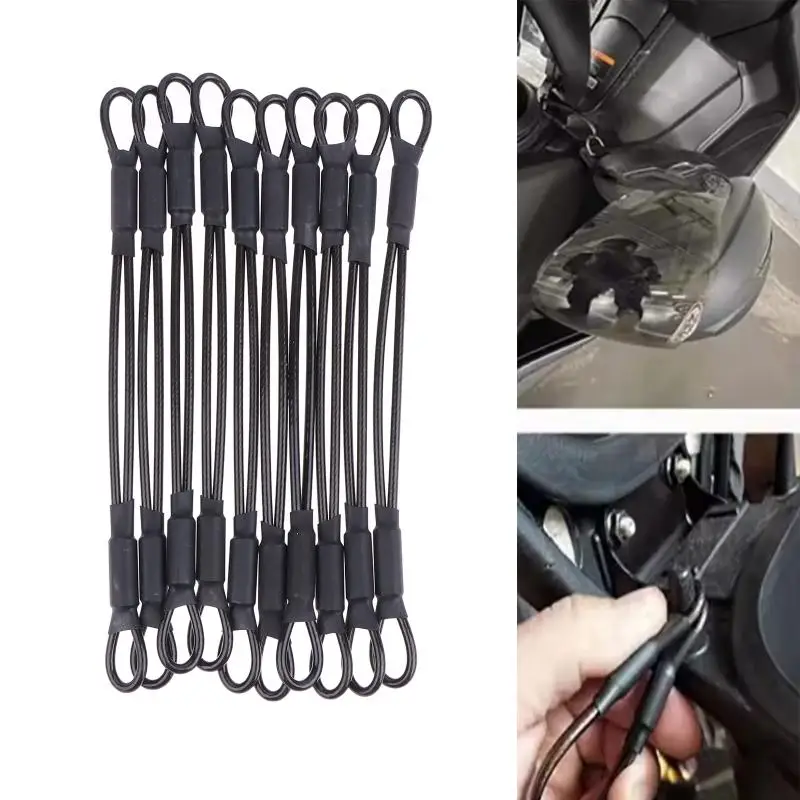 Ensure Helmet Safety with Stainless Steel Anti-theft Lock Cable for Motorbike Use 2/5/10Pcs