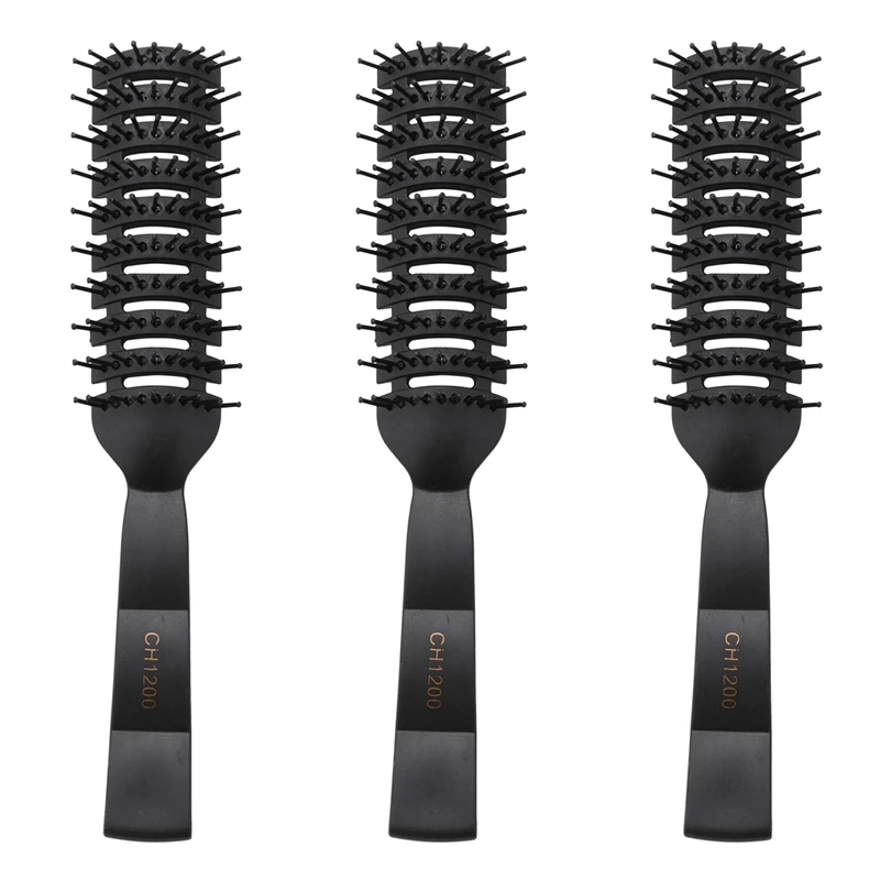 

3Pc Professional Salon Comb Curl Hair Brush Pp Plastic Massage Comb Anti-Static Hair Styling Comb