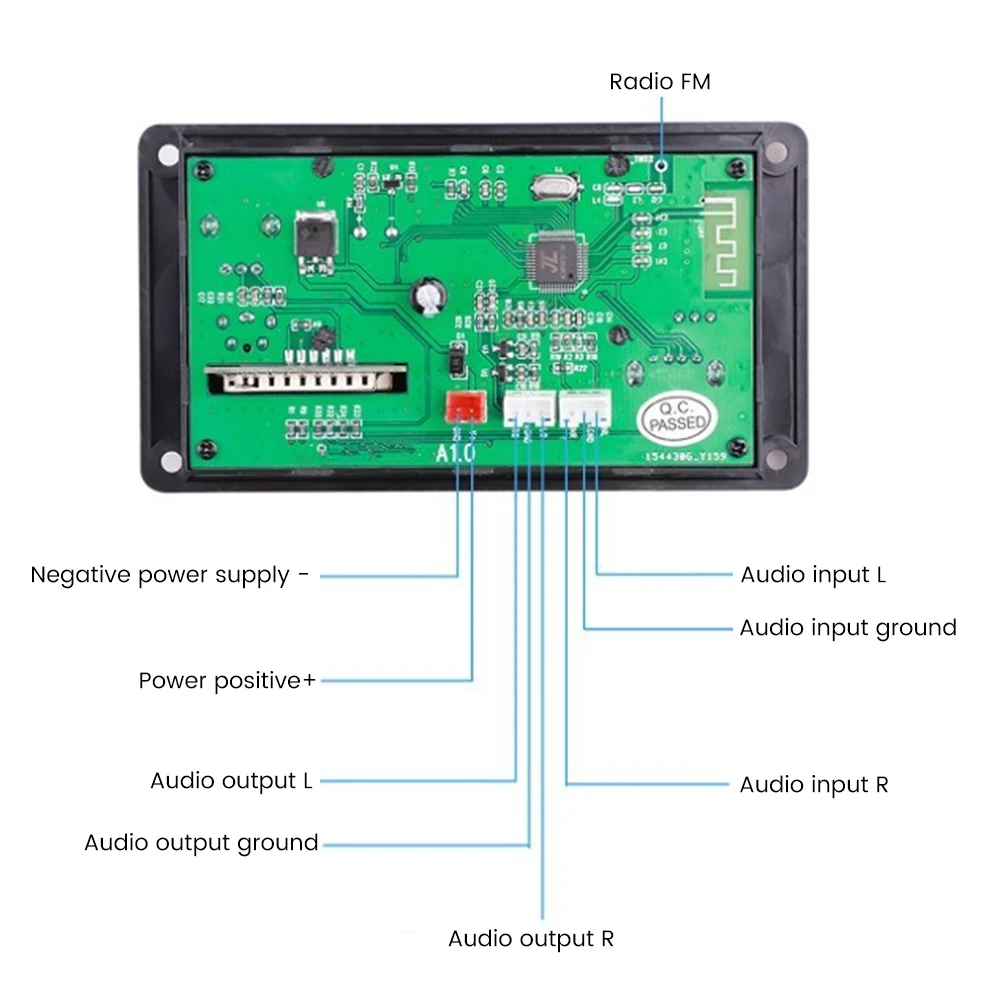 AIYIMA 12V MP3 Bluetooth Decoder Board LCD Lyrics Display Decoder WMA WAV FLAC APE FM Recording USB Decoding For Audio Amplifier