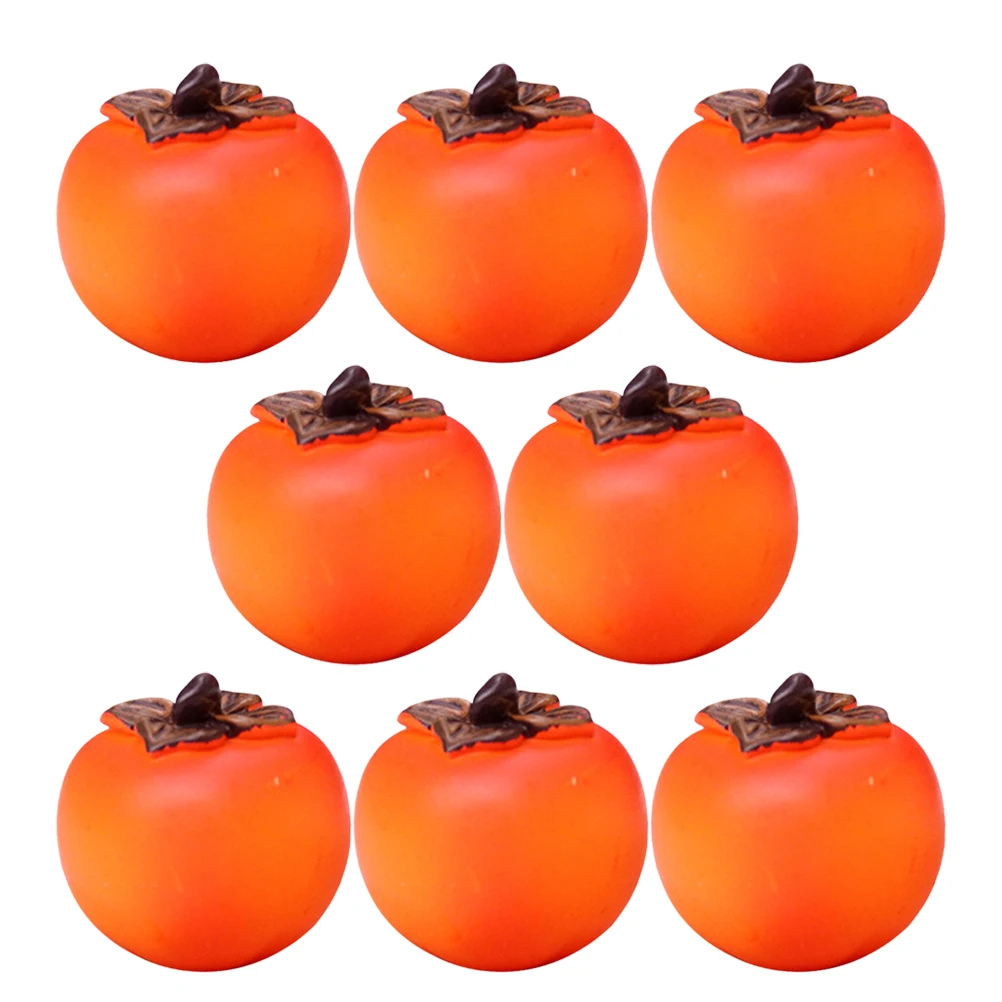 

8 Pcs Simulated Persimmon Toys Fake Fruit Display Adornment Decorative Model Artificial Realistic Decoration Lifelike Fruits