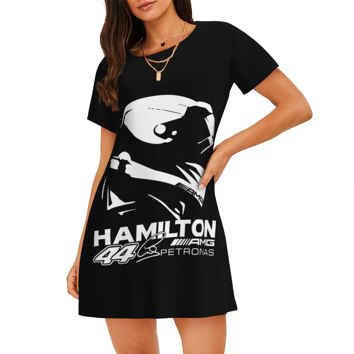 

На заказ Hamiltons 44, пуловер с вентилятором, ночная рубашка для сна, свободная пижама, спортивное автомобильное гоночное платье, ночная рубашка, одежда для сна