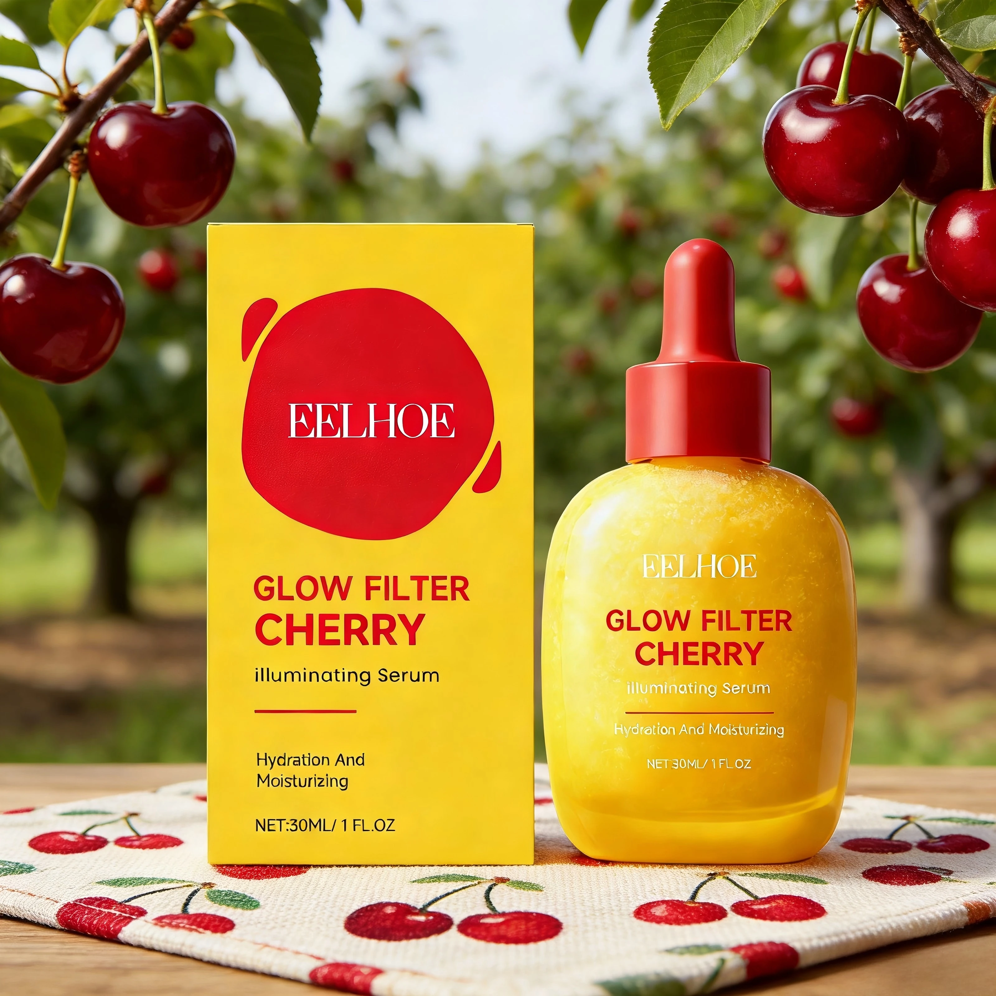 

Сыворотка для лица EELHOE Cherry Illuminating Serum для сияющей кожи, осветляющая, улучшающая сияние, глубоко увлажняющая, с витамином С, 30 мл