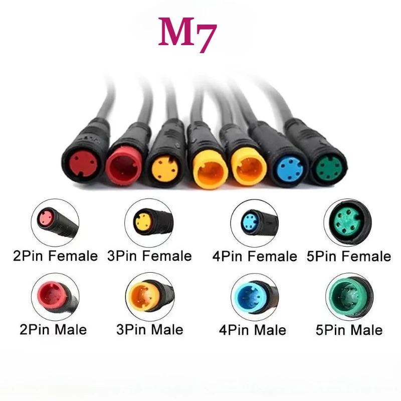 Image of M7 2 3 4 5 6-Pin Julet Elektrischer Steckverbinder Kabelbaum Anschluss Bremskabel Stecker Signalsensor