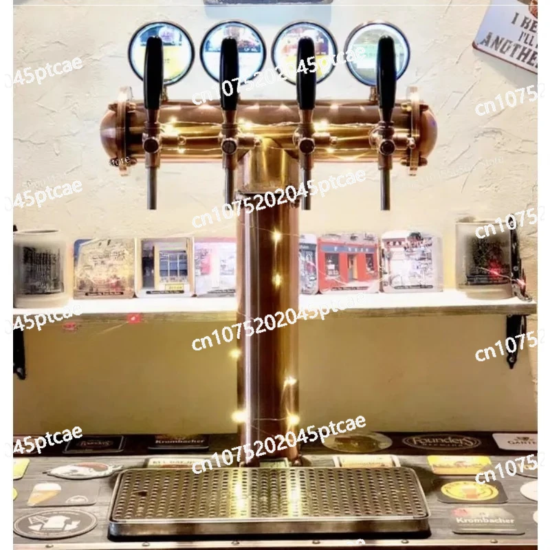 

For Bar Beer System Beverage Dispenser Bronze Plated Draft Beer Tower with 3 Taps