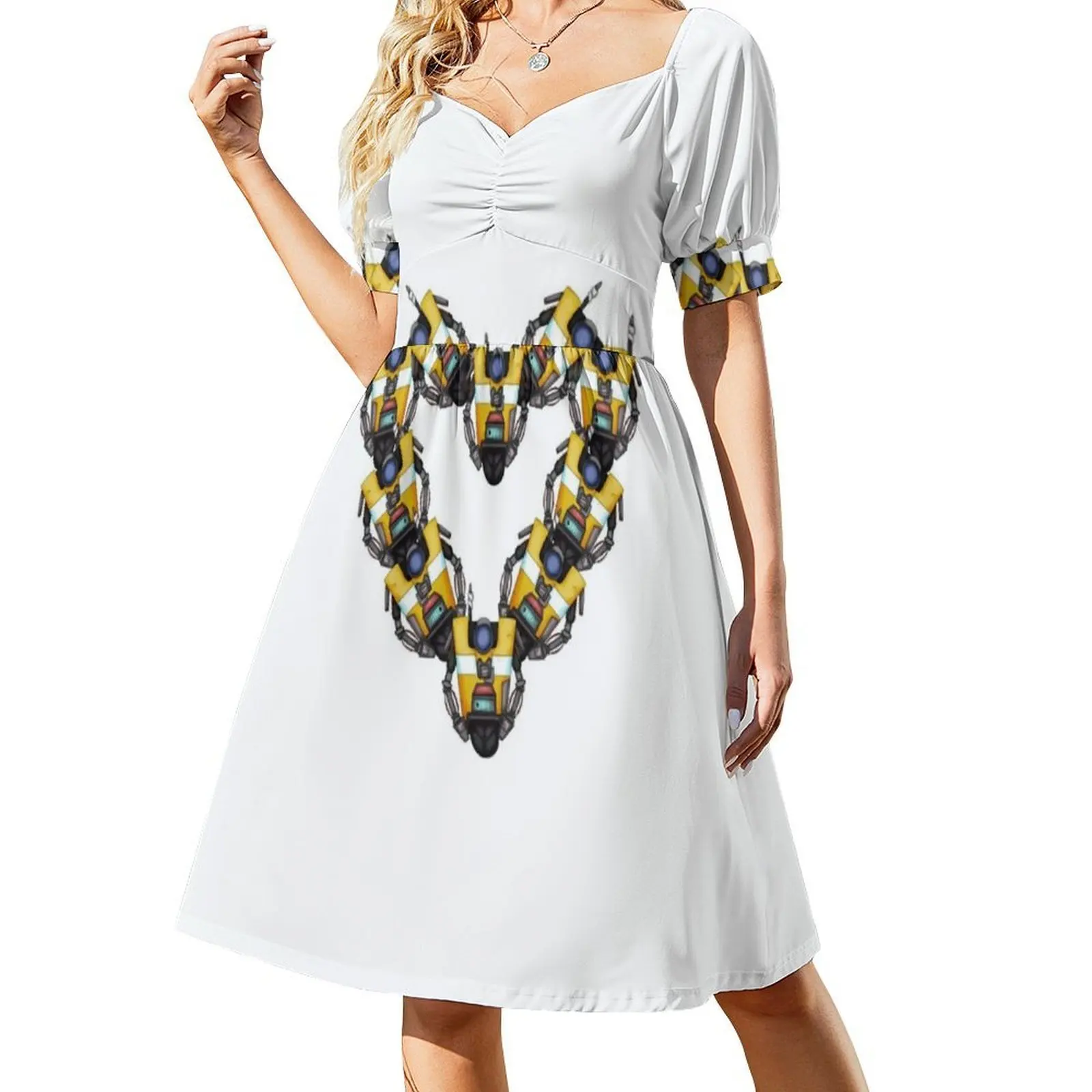 فستان العطلة المثير على شكل قلب من Claptrap للنساء فستان قصير لحفلات أعياد الميلاد على الشاطئ 2 3 Claptrap Cl4P Tp Claptrap ملابس نسائية