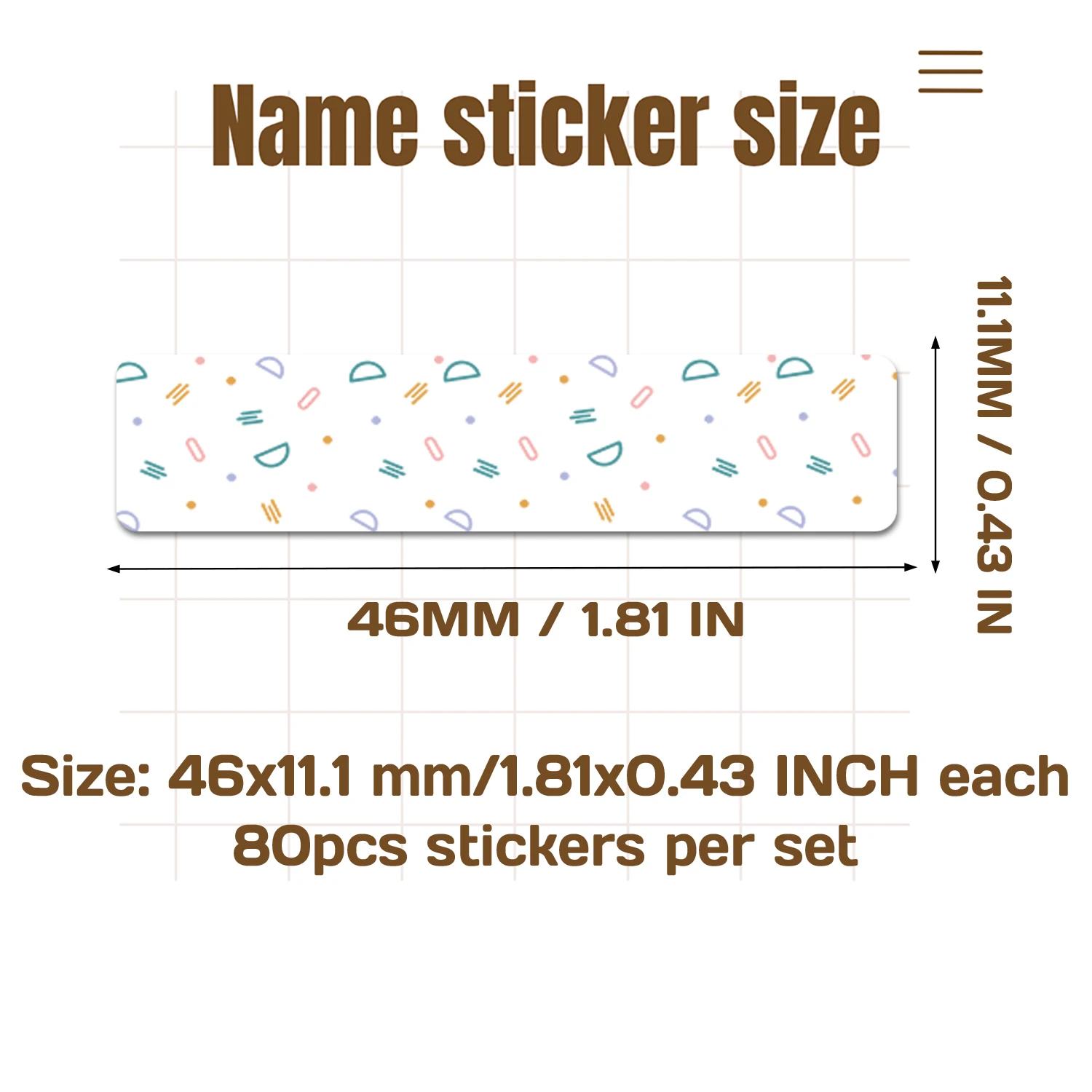 Personalized Name Labels Custom Waterproof Stickers Stick on Tag Kids Teacher Parents School Daycare Camp Pack - Patterns 01
