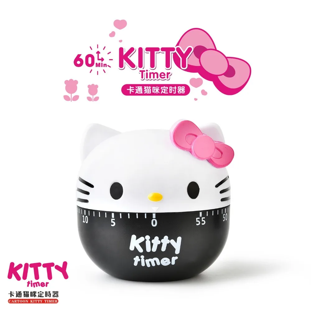 Hello Kitty مؤقت ميكانيكي يدوي ، أدوات طبخ المطبخ ، أنيمي سانريود ، ديليكاتيكارتون ، ديكور المطبخ ، هدايا الفتيات ، كاواي