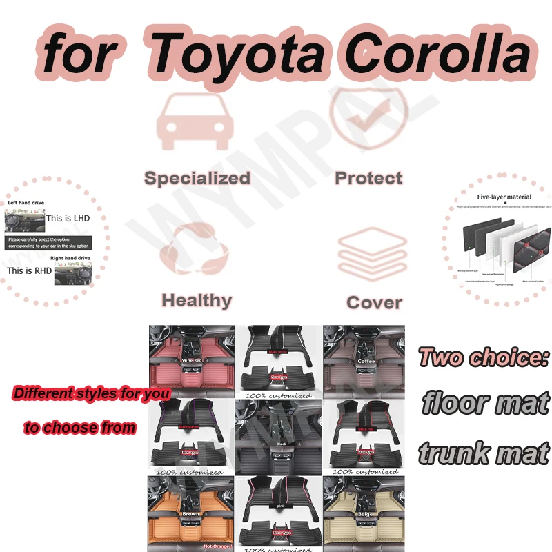 

Роскошные автомобильные коврики для Toyota Corolla E120 2001 ~ 2007 водонепроницаемые защитные автомобильные коврики Acesorios Para Autos автомобильные аксессуары