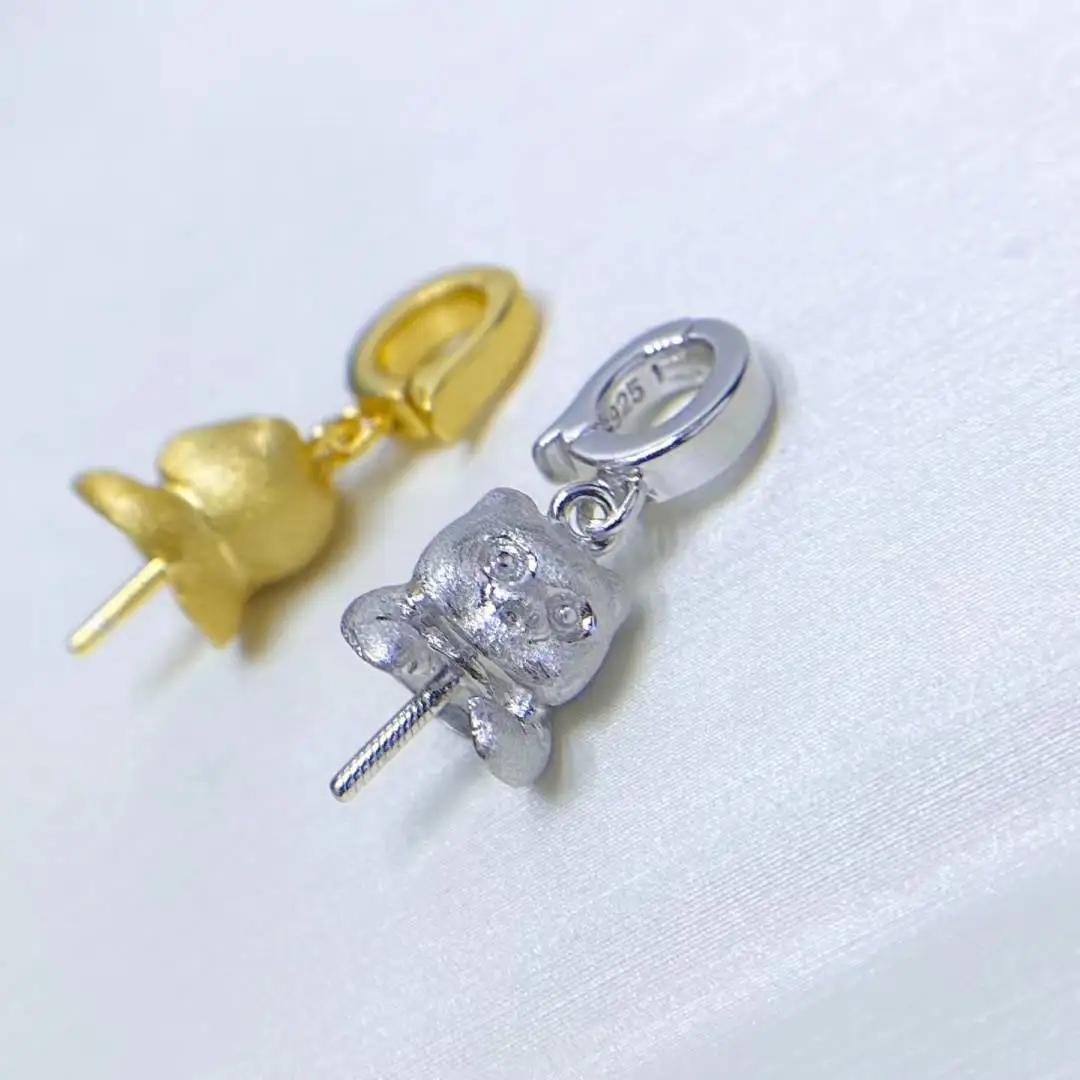 

S925 Sterling Silver Pendant Mount Base Mountings Findings Parts Fittings Accessories for 11-12mm Pearls Beads 5pcs/lot