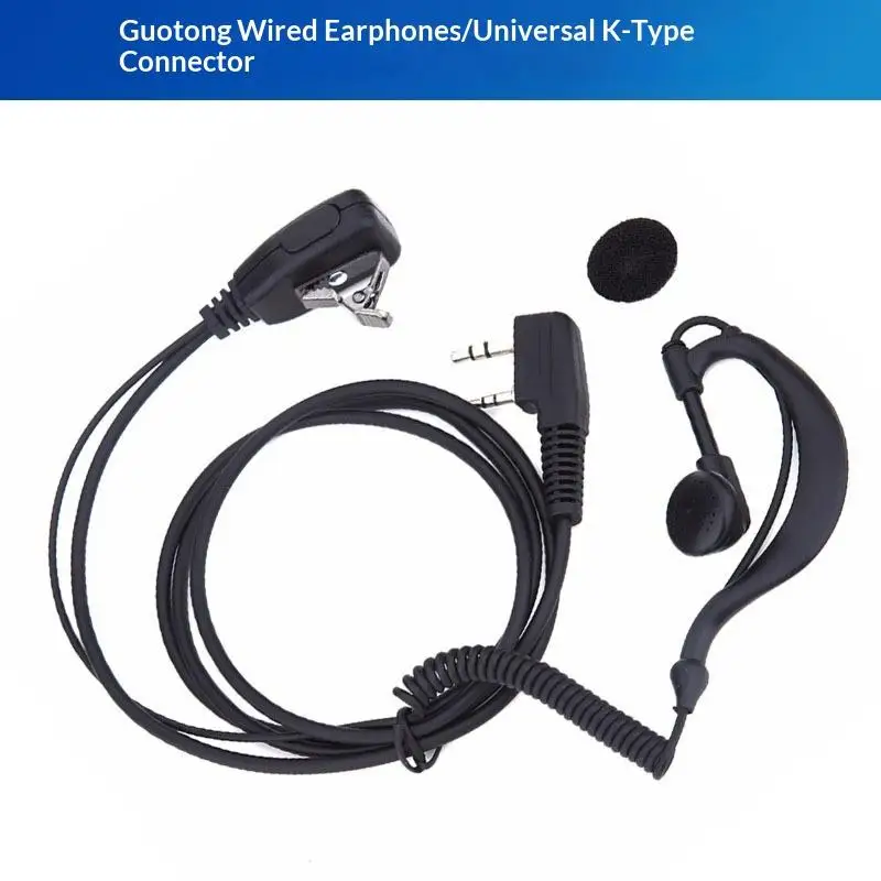 

1Pc PTT MIC 1 Meter Ear Hook Walkie Talkie Earbud Interphone Earphone 2 PIN Earpiece Headset For UV5R/KENWOOD/HYT
