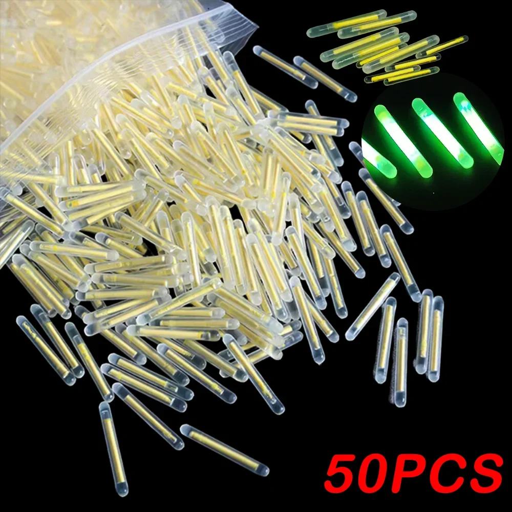 

50/100Pcs Fireflies Fluorescent Lightstick Fishing Rod Lights 2.2-4.5mm Outdoor Dark Glow Stick Fishing Tackle Accessories