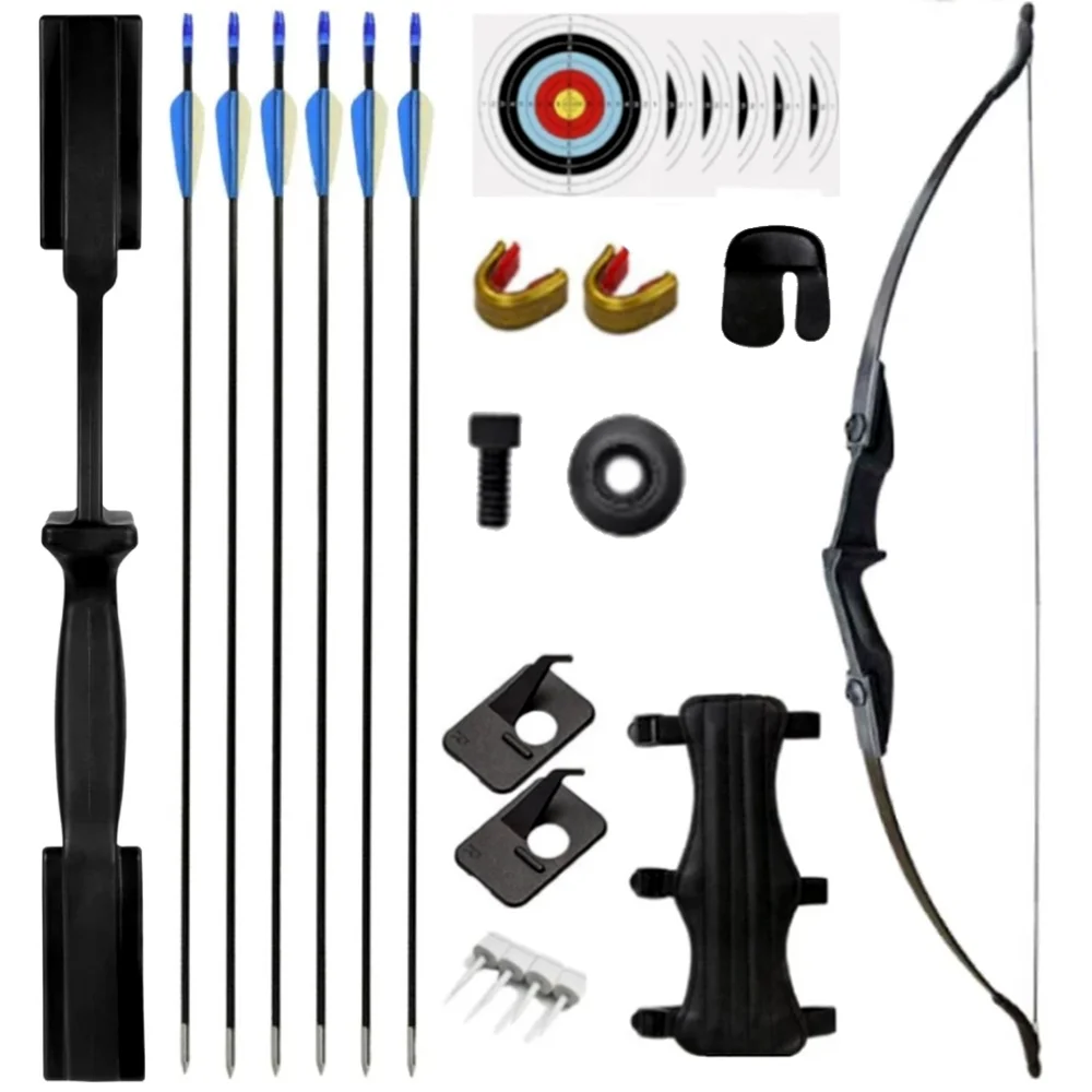 Archery Bow and Arrow Set Takedown Recurve Bows Archery 20lbs Left Right Handed Double Arrow-reset Adults Youth Beginner Outdoor