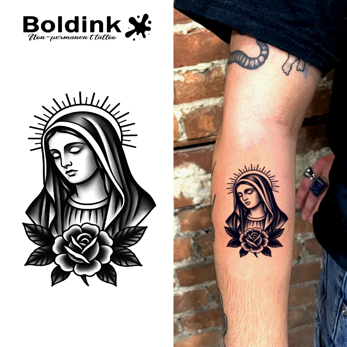 

BOLDINK Rose Madonna татуировки наклейки для женщин водостойкие не размазывающиеся руки модные крутые наклейки длительное сохранение цвета