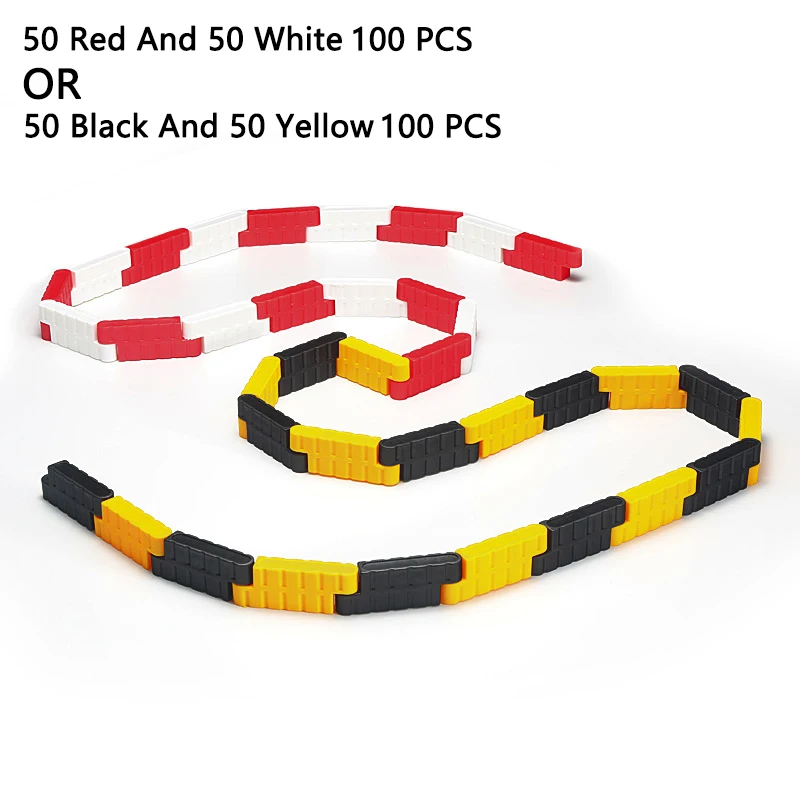 

100 PCS Roadblock Water Cover Plastic Mini Red White Black Yellow Roadblock Water Cover for 1/16 RC Car