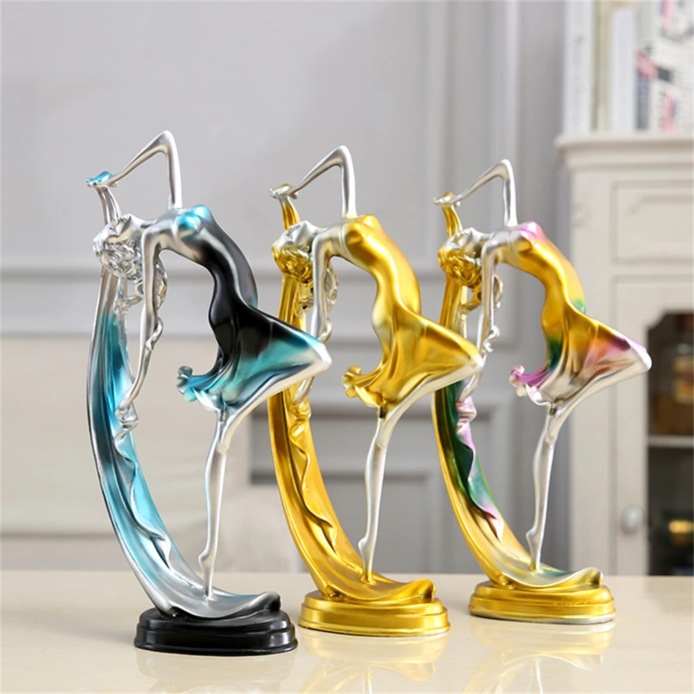 

Nordic Dancer Ornament Home Decor Creative Long Hair Ballet Dance Girl Figurines for Home Bedroom Desktop Decor Portrait Statues