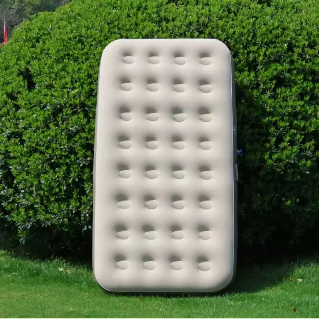 New Thickened Flocked Eco-Friendly PVC Inflatable Bed One-Click Automatic Inflation Deflation Home Use Outdoor Portable Airpromo