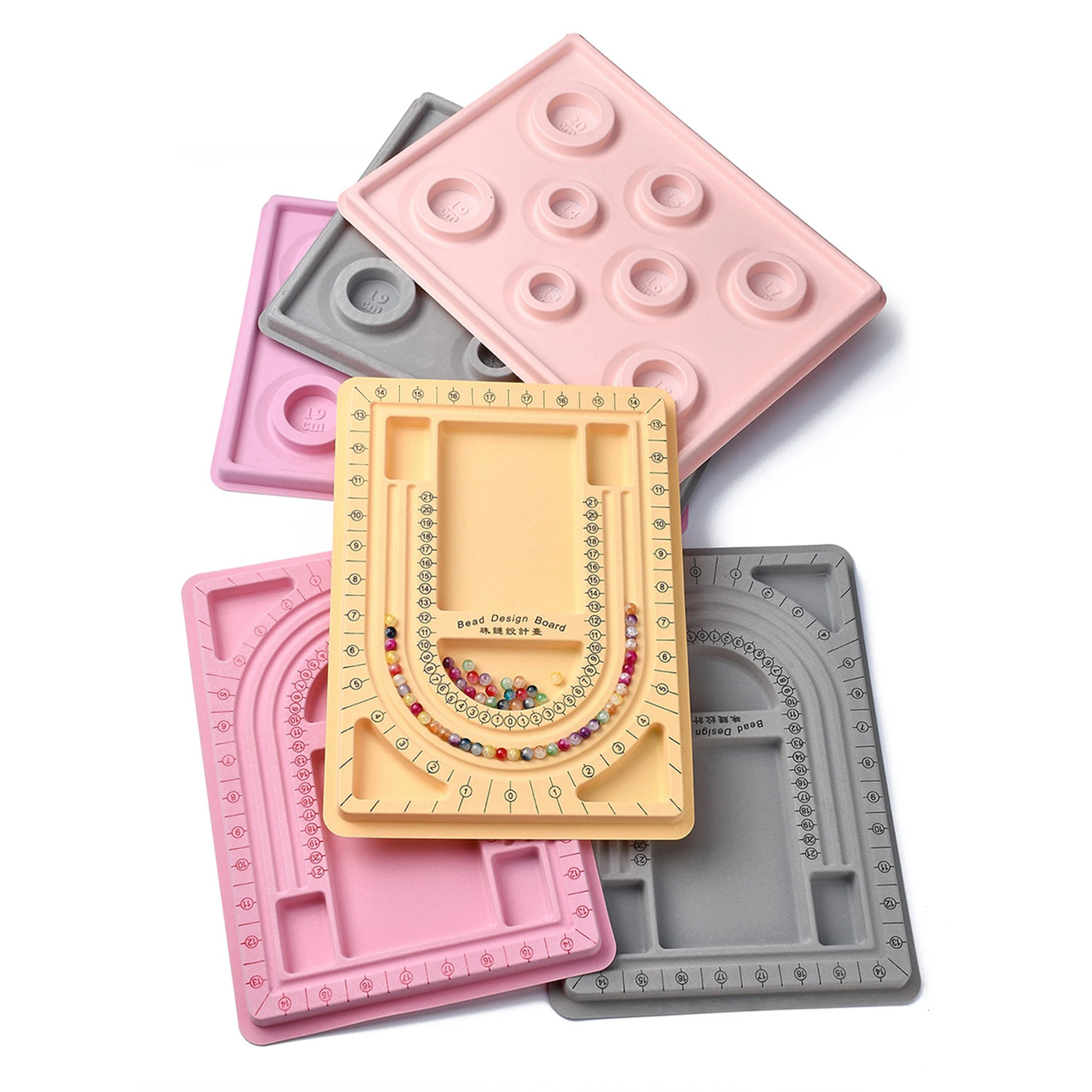 1 PC 8 Sizes Plastic Rectangle Bracelet Design Board, Plastic Bead Design Boards For DIY Beading Tool