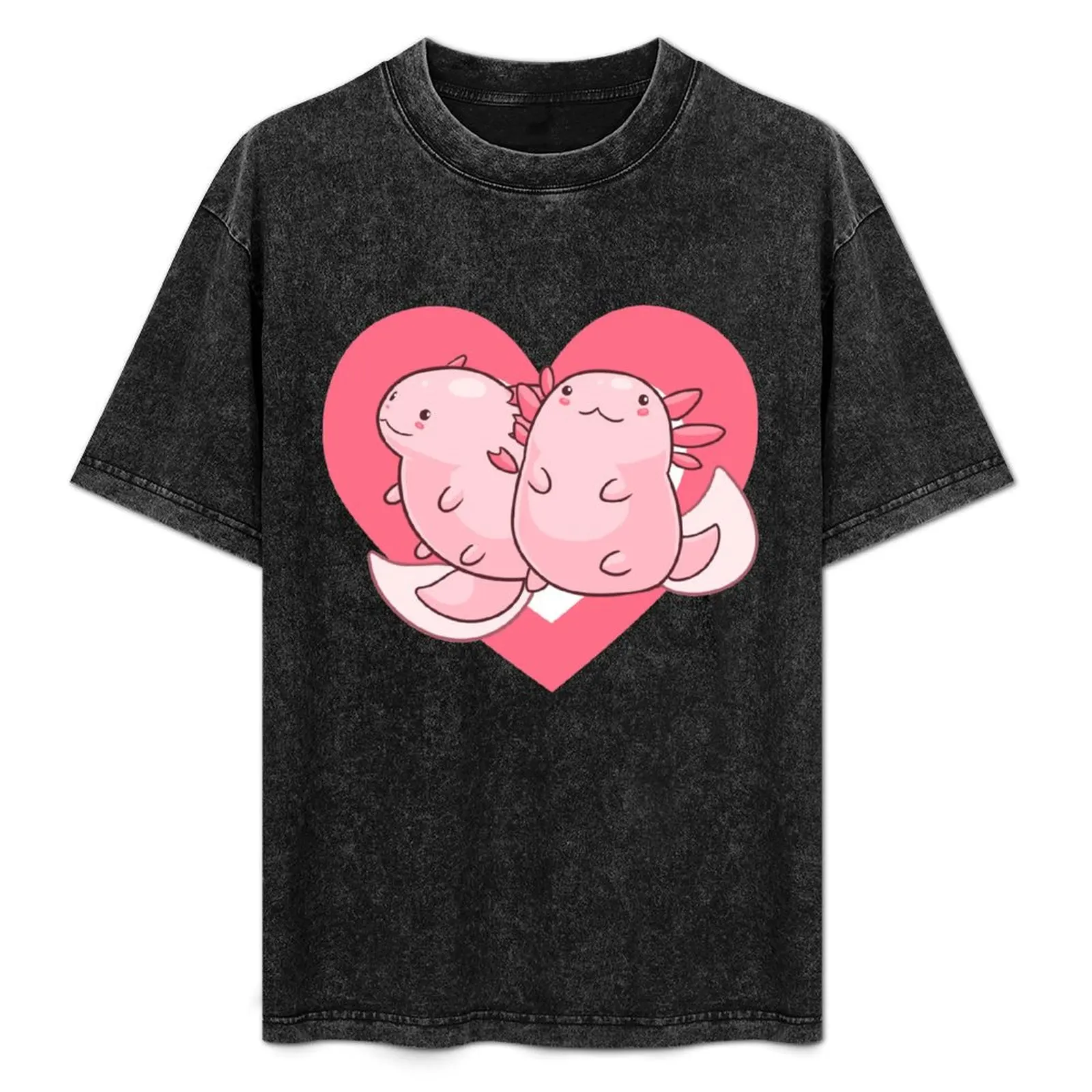 

Cute Axolotl Heart T-Shirt t shirts for man pack cotton cotton tshirt 100% T-Shirt