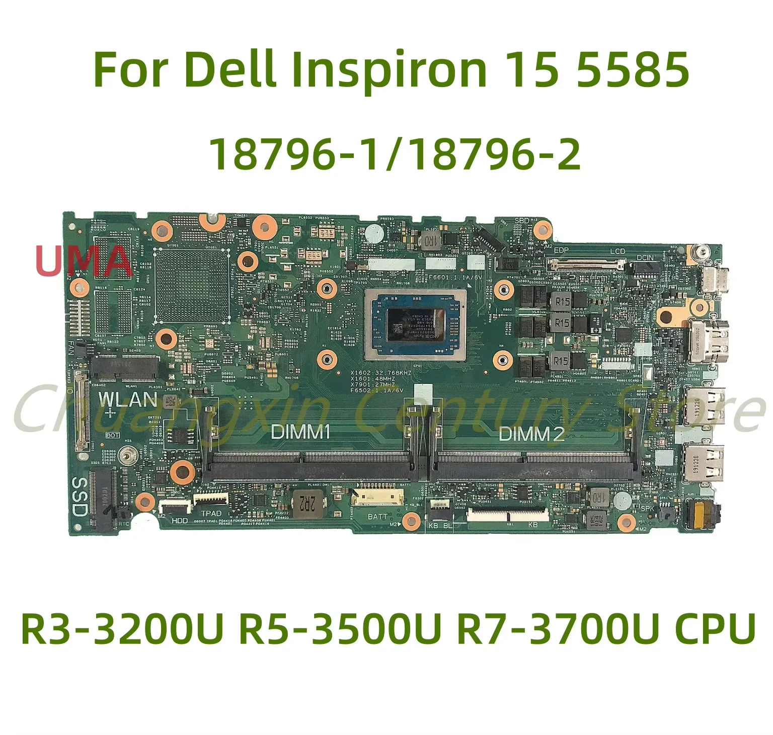 

18796-1 18796-2 motherboard suitable for Dell Inspiron 15 5585 laptop with R3-3200U R5-3500U R7-3700U CPU 100% Tested Full Work