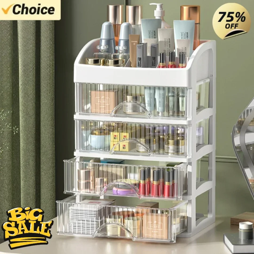 New 1Pc 5-layer Makeup Storage Box Debris Storage Box Drawer-style Dressing Table Office DeskCosmetics Multi-layerstoragecabinet 1